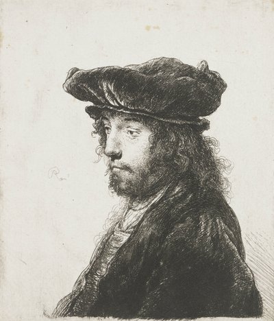 Vierde oosters hoofd, naar Jan Lievens, 1633-37 door Rembrandt van Rijn